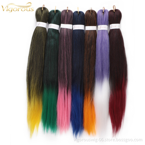 Vigorous wholesalers soft bulk new ombre jumbo  hair pre stretch synthetic braiding hair extensions for african hair